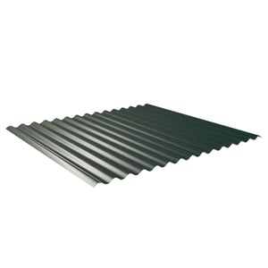 Wellblech 18/1064, moosgrün, 0,50 mm Stahl, Puramid-Beschichtung, Hauptansicht schräg von oben