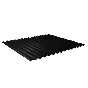 Wellblech 18/1064 Stahl 0,50 mm Schwarz, Hauptansicht schraeg von oben