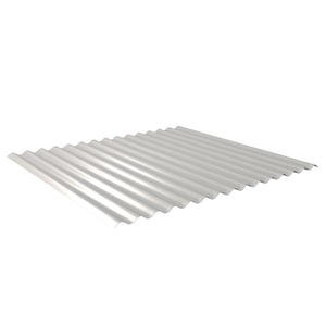 Wellblech 18/1064 in Weißaluminium, 0,63 mm Stahl, Hauptansicht schraeg von oben