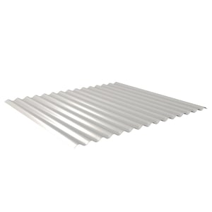 Wellblech 18/1064 aus Aluminium 0,70 mm, Weißaluminium, Hauptansicht schraeg von oben