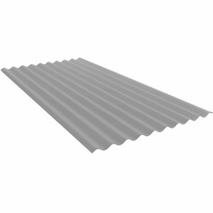Wellblech PF25W Weißaluminium (RAL 9006) aus 0,50 mm Stahl, Hauptansicht schräg von oben