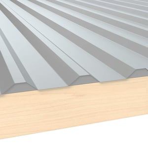 Zahnblech ungelocht, Stahl 0,75 mm, Weißaluminium RAL 9006, auf Holzunterkonstruktion
