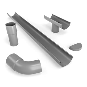 Plastmo und Plastal Dachrinnen Einzelteile aus Kunststoff (PVC) und Stahl