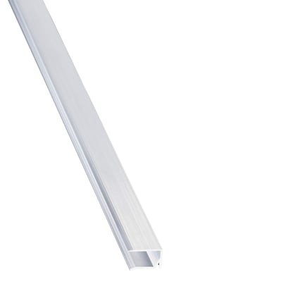 Abschlussprofil aus blankem Aluminium, 10 mm, Hauptansicht schräg von oben