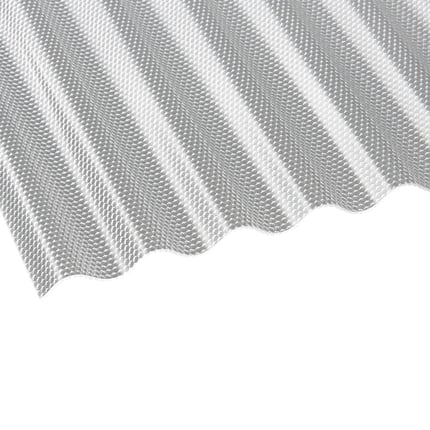 Acrylglas Wellplatte 76/18, klar, 3,00 mm Staerke, mit Wabenstruktur auf der Oberflaeche