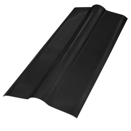 First flach aus schwarzem, recyceltem Kunststoff, 3,00 mm Stärke, mit feiner Rillenstruktur, Hauptansicht