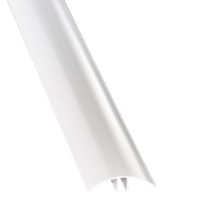 Klemmdeckel aus weißem PVC, Scobalit, für A4 Profil, Hauptansicht schräg von oben