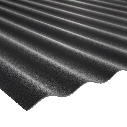 Kunststoff Profilplatte Scobanit light 76/18, schwarz, mit rauer Oberflaeche im Detail