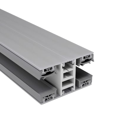 Mendiger Mittelprofil 16 mm Thermo/Classic, Aluminium und Kunststoff, blank, mit gerillter Unterseite