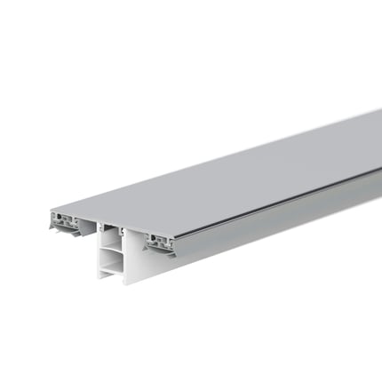 Mendiger Mittelprofil aus blankem Aluminium und Kunststoff, Hauptansicht