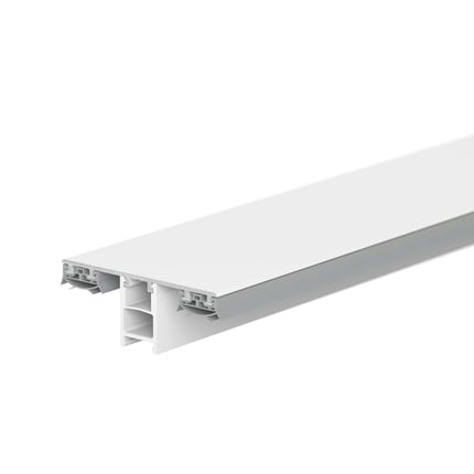 Mendiger Mittelprofil aus wei\u00dfem Aluminium und Kunststoff, Hauptansicht