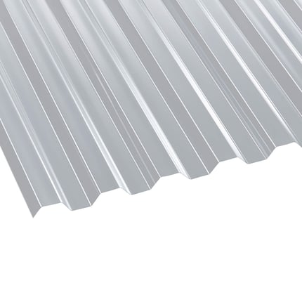 PET Spundwandplatte klar 1,10 mm, schraeg von oben, freigestellt