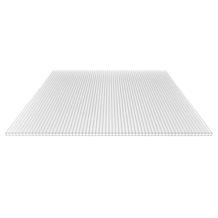 Polycarbonat Doppelstegplatte 10 mm klar, Ansicht von oben auf die Stegstruktur