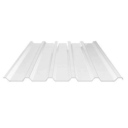 Polycarbonat Spundwandplatte 207/35, klar, 1,20 mm, freigestellt auf weissem Hintergrund