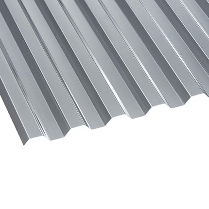 Polycarbonat Spundwandplatte 76/18, grau, 0,80 mm, Hauptansicht der Profilstruktur