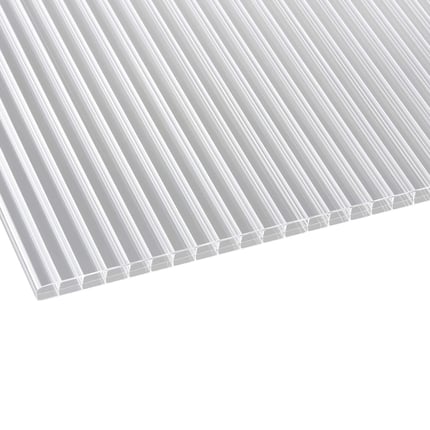 Polycarbonat Stegplatte 16 mm klar, dreifach verstrebt, schräg von oben