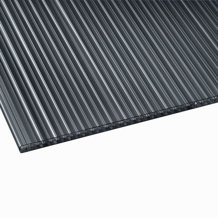 Polycarbonat Stegplatte 16 mm Graphit, Hauptansicht der Profilstruktur von Scobalit