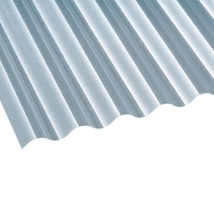 Polycarbonat Wellplatte 76/18, klar, 2,50 mm, Hauptansicht der Wellenstruktur