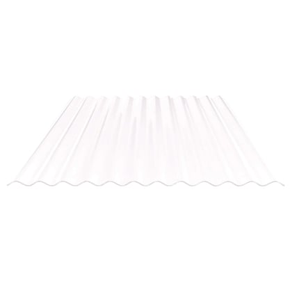 Polycarbonat Wellplatte 76/18, 0,90 mm, Opal-Weiß, freigestellt, Hauptansicht von oben