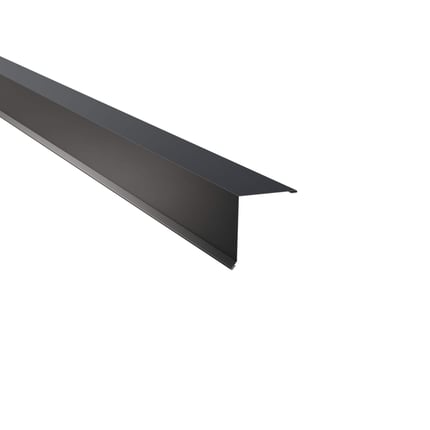 Pultabschluss aus Stahl, Anthrazitgrau RAL 7016, 0,50 mm, Hauptansicht schraeg von oben
