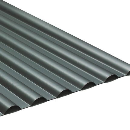 PVC Profilplatte SINTRA 77/18 Anthrazit-Metallic, 1,20 mm Staerke, Wellenprofil Hauptansicht