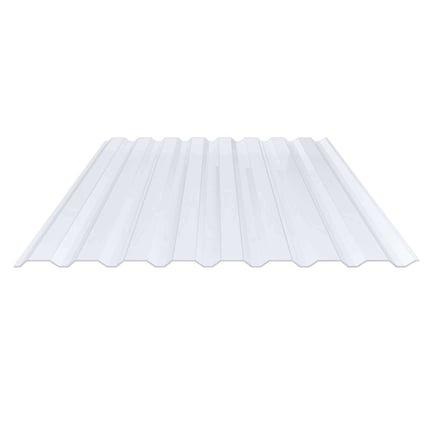 PVC Spundwandplatte klarbläulich, 1,40 mm Stärke, Trapezprofil, Hauptansicht