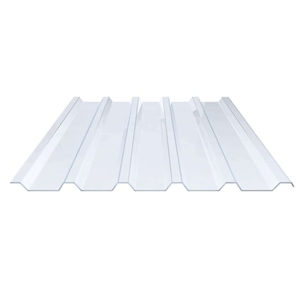 PVC Spundwandplatte 207/35, klarbläulich, mit trapezförmigem Profil und Hochsicken