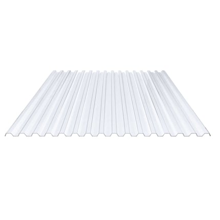 PVC Spundwandplatte klarbläulich, 1,30 mm Stärke, Trapezprofil 70/18, freigestellt