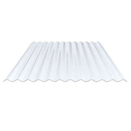 PVC Wellplatte 76/18, 1,30 mm, klarbläulich, freigestellt auf weissem Hintergrund