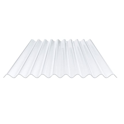 PVC Wellplatte 95/35, klarbläulich, 1,20 mm, freigestellt auf weissem Hintergrund, Hauptansicht