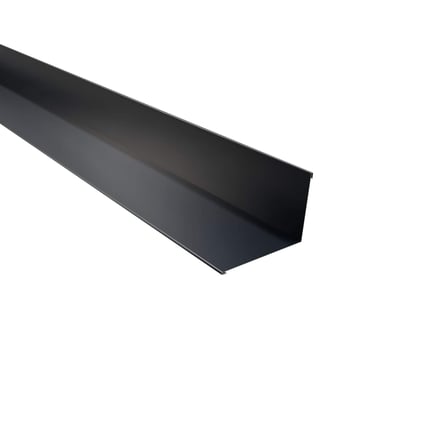 Wandanschluss Stahl Anthrazitgrau, 0,63 mm, 95 Grad Winkel, Hauptansicht von oben schraeg