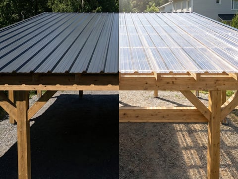 Vergleich von Trapezblech und Lichtplatten für die Carport-Bedachung