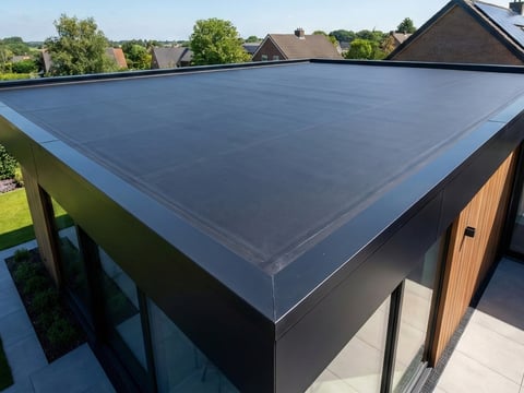 Nahtlose Flachdach-Abdichtung mit schwarzer EPDM-Dachfolie