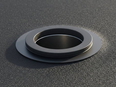 Nahaufnahme der EPDM-Dachfolie mit einem integrierten Flachdachgully