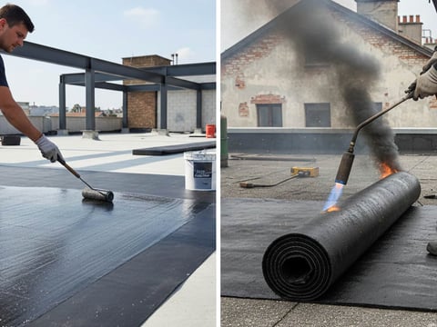 Vergleich zwischen nahtloser EPDM-Folie und klassischer Bitumenbahn