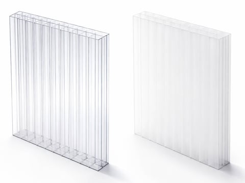 Vergleich von klaren und opal-weißen Stegplatten für Terrassendächer