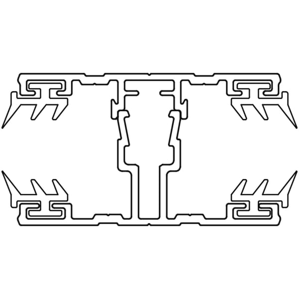 A1 Schraubprofil | Mittelprofil | 16 mm | Aluminium | Blank | 2,50 m