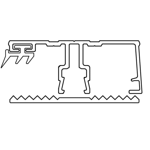 A2 Deckprofil + Gummi Auflageband | Randprofil | 16 mm | Aluminium und Gummi | Blank | 2,50 m