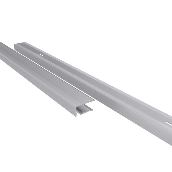 Abschlussprofil Unterseite 10 mm aus blankem Aluminium, zwei Profile nebeneinander liegend