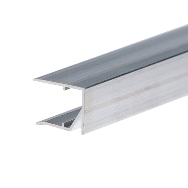 Abschlussprofil Unterseite 10 mm aus blankem Aluminium, Detailansicht der Profilform