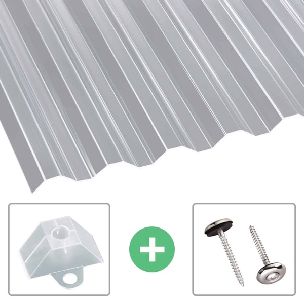 Acrylglas Wellplatte | 76/18 | Sparpaket | 1,50 mm | Klar | Breite 3,98 m | Länge 2,00 m