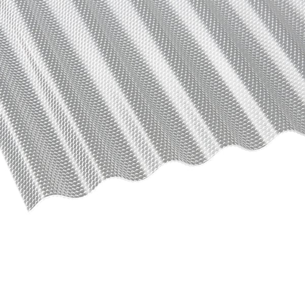 Acrylglas Wellplatte 76/18 klar, 3,00 mm, Detailansicht der Wellenstruktur mit leichter Textur
