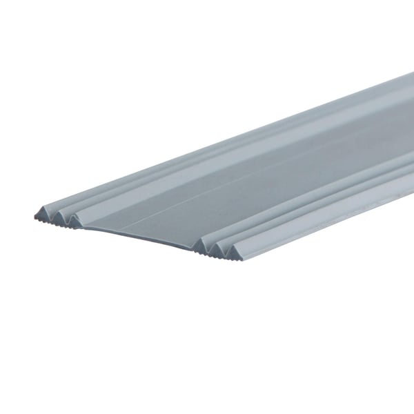 Auflageband selbstklebend, VLF Gummi grau, mit gezackter Unterseite und drei erhabenen Profilrippen