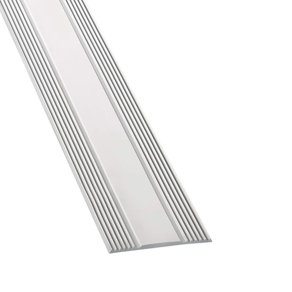 Auflageband selbstklebend, grau, mit geriffelter Oberflaeche und glatter Mittelspur