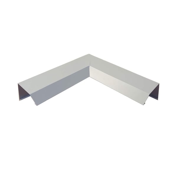 Außenecke ISOS aus weißaluminiumfarbenem Aluminium, 1,50 mm stark, von unten