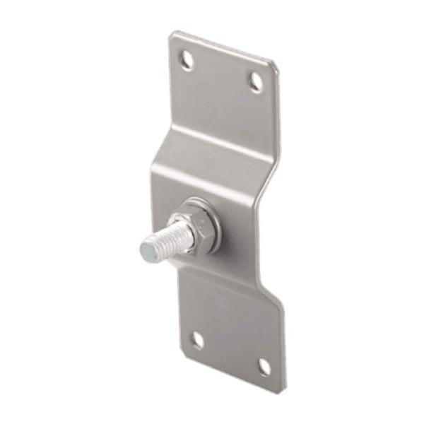 Blech für Fallrohrschelle aus Stahl, Graualuminium RAL 9007, mit Gewindebolzen und Mutter