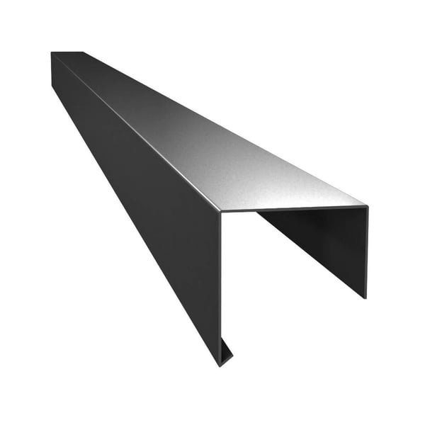 Dachrandprofil CUBE aus anthrazitgrauem Aluminium, Hauptansicht schraeg von oben