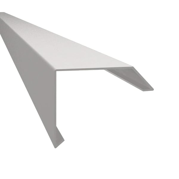 Dachrandprofil ISOS aus Aluminium in Wei
esaluminium RAL 9006, schr
ge Ansicht des L-f
rmigen Profils