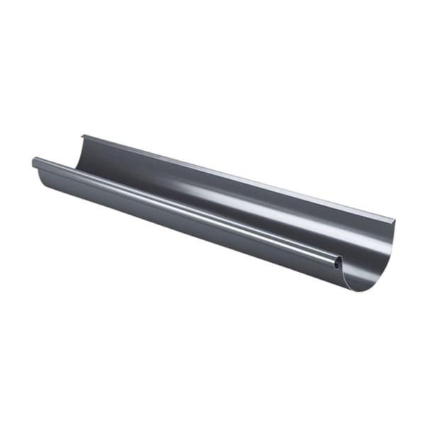 Dachrinne aus Stahl, graphitgrau (RAL 7024) mit 50 µm Polyurethan-Beschichtung, Hauptansicht