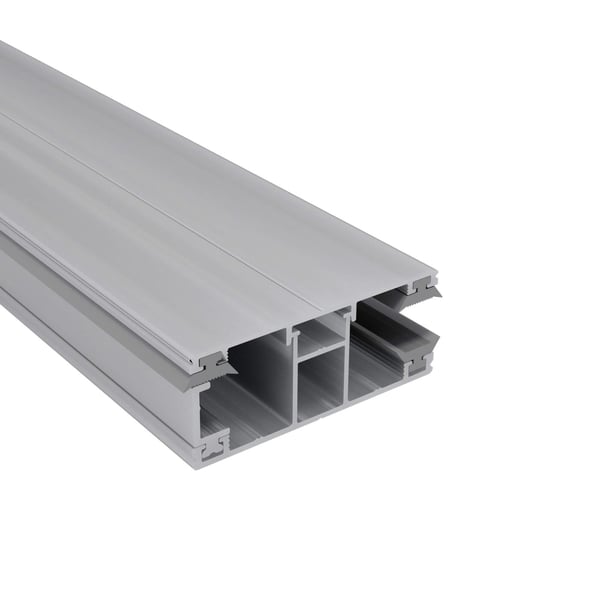 DUO Randprofil aus blankem Aluminium, 10 mm, mit Hohlkammern und seitlichen Nuten, Hauptansicht